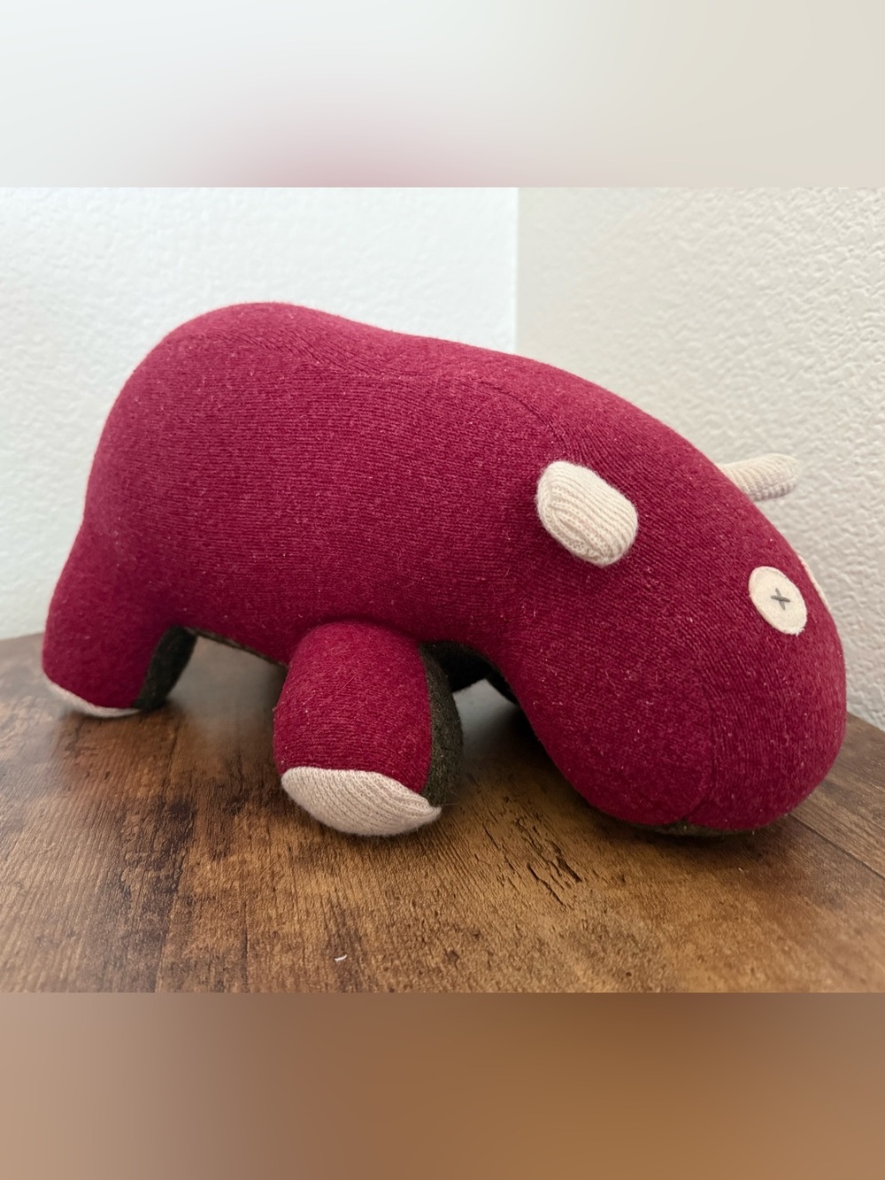 Cate and Levi Handmade Hippo 100% Reclaimed Wool - One Of A Kind Unique Gift